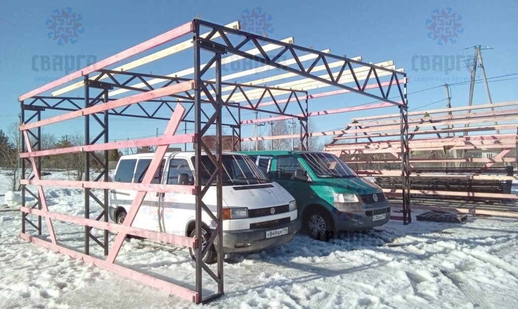 ОДНОСКАТНЫЙ ГАРАЖ, КАРКАС 7 НА 7