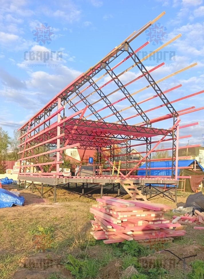 МЕТАЛЛИЧЕСКИЙ КАРКАС ПРОЕКТ ДОМА БАРНХАУС 7 на 12 метров